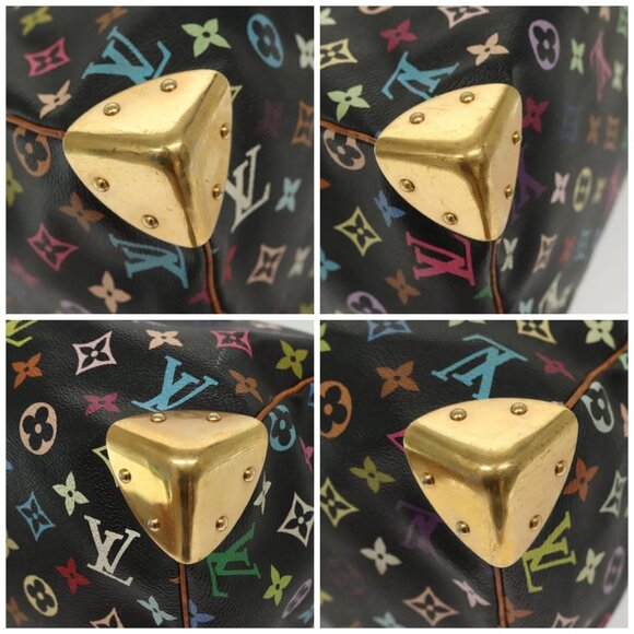 LOUIS VUITTON Monogram Multicolor Speedy 30 Hand Bag Black M92642 LV Auth fm4819 - Picture 14 of 16